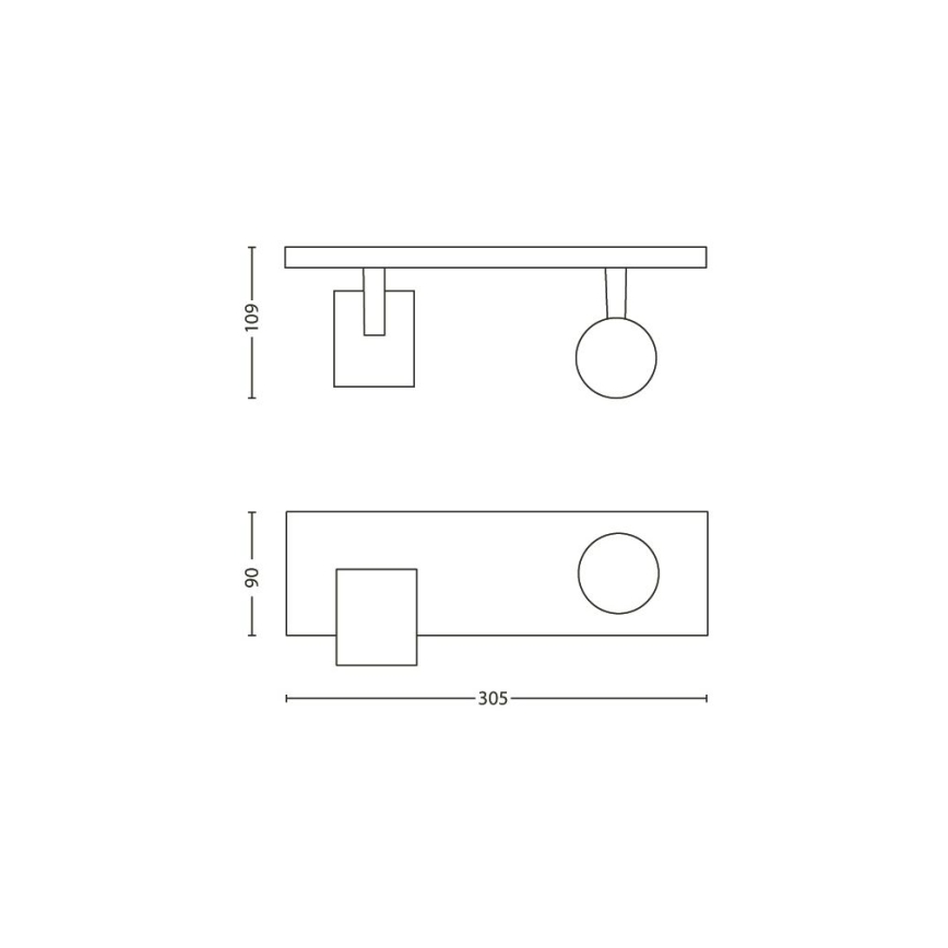 Philips 53092/48/16 - Lampa spot RUNNER 2xGU10/35W/230V