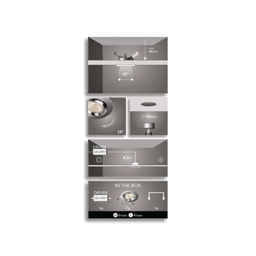 Philips 59031/11/16 - Corp de iluminat LED tavan fals MYLIVING ELLIPSE 1xLED/4W/230V