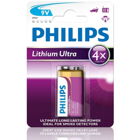 Philips 6FR61LB1A/10 - Baterie cu litiu 6LR61 LITHIUM ULTRA 9V