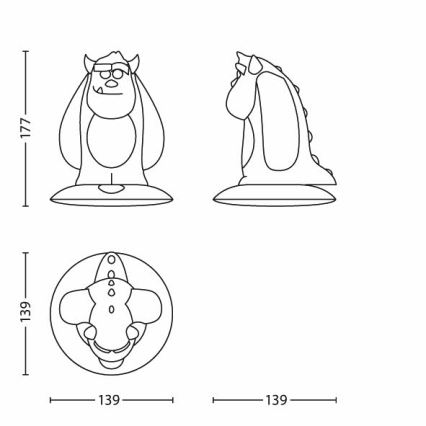 Philips 71705/83/16 -  Lampă copii DISNEY SOFTPAL SULLEY LED/0,18W/230V