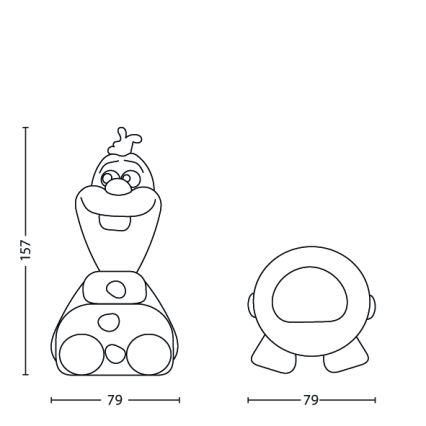 Philips 71768/08/16 - LED Copii lampa FROZEN 1xLED/0,2W/2xAAA