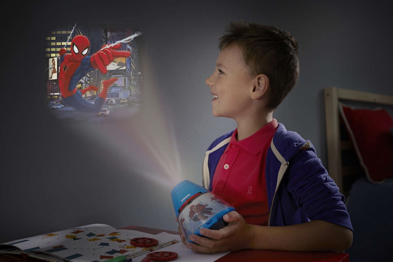 Philips 71769/40/16 - Proiector LED copii MARVEL SPIDER MAN LED/0