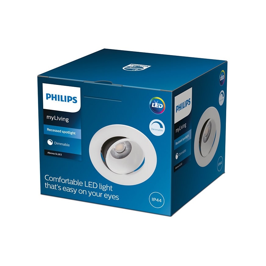 Philips - Lampă LED încastrabilă pentru baie, cu funcție de reglare a intensității luminoase ABROSA 1xLED/9W/230V IP44