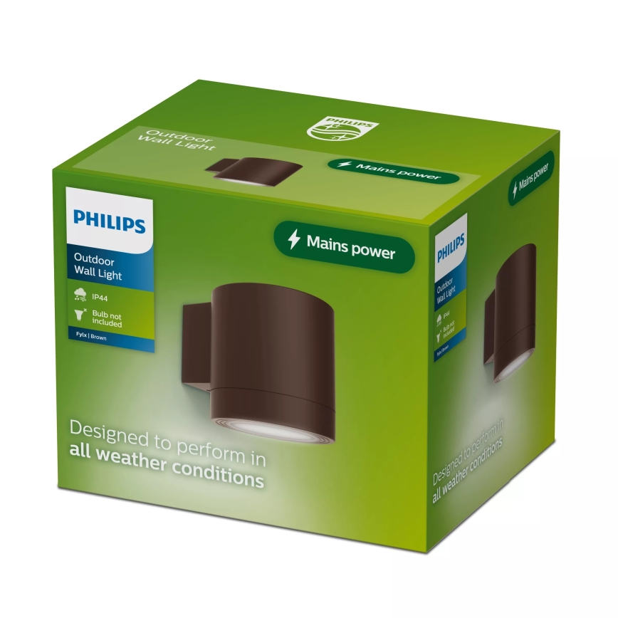 Philips - Aplică de perete pentru exterior FYLX 1xGU10/5W/230V, maro, IP44