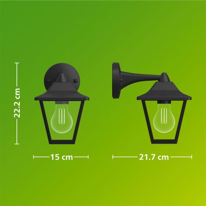 Philips - Aplică de perete pentru exterior JULI 1xE27/25W/230V IP44