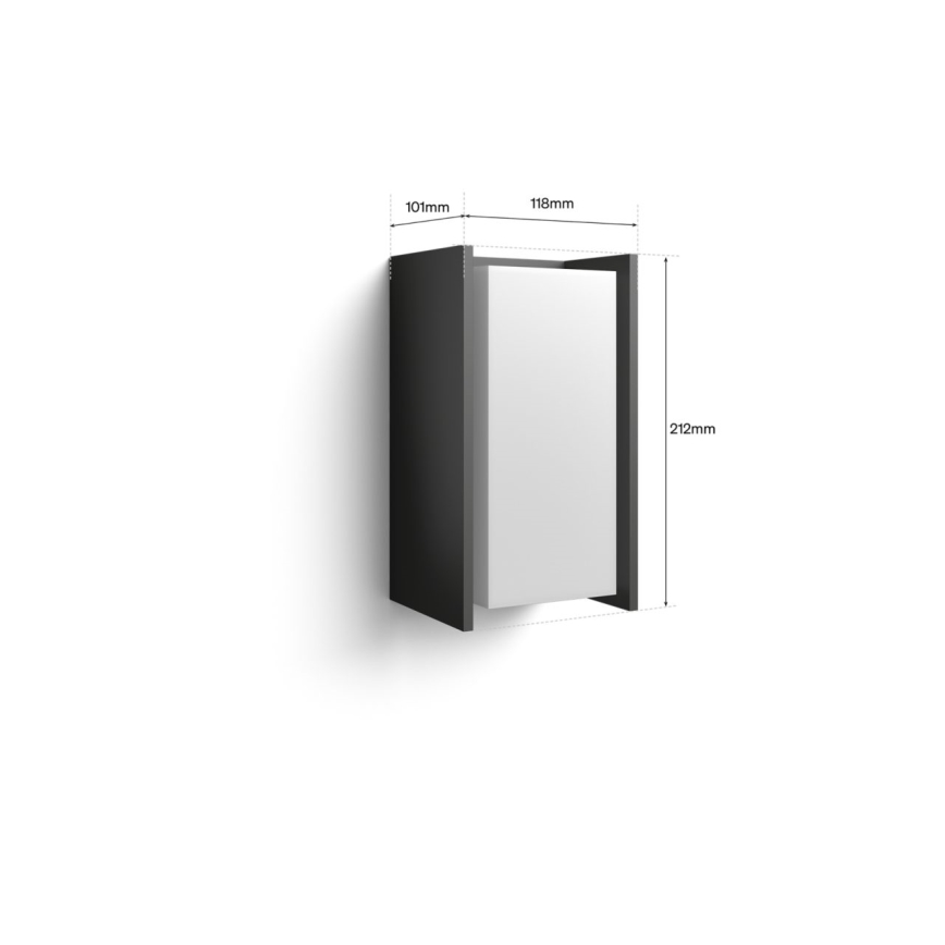 Philips - Aplică de perete LED dimabilă pentru exterior Hue TURACO White And Color Ambiance 1xE27/8,1W/230V 1000-20000K