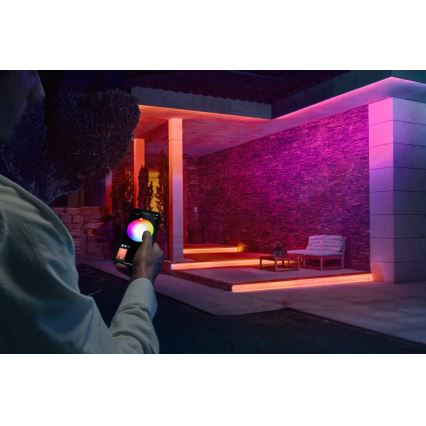 Philips - Bandă LED RGBW dimmabilă de exterior Hue FLUX 5m LED/30W/230V 2200-6500K IP67 + senzor de mișcare