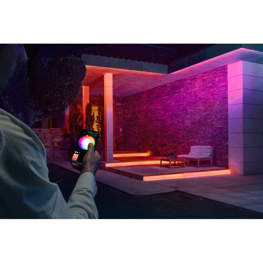 Philips - Bandă LED RGBW dimmabilă de exterior Hue FLUX 5m LED/30W/230V 2200-6500K IP67 + senzor de mișcare