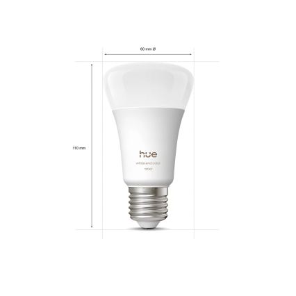 Philips - Bandă LED RGBW dimmabilă Hue FLUX 3m LED/12W/230V + 2x bec inteligent WHITE AND COLOR AMBIANCE E27/8,1W/230V 1000-20000K