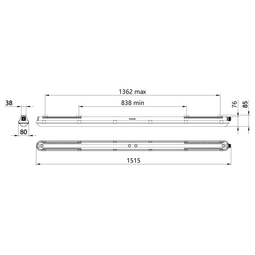 Philips - Corp de iluminat fluorescent tehnic cu LED CORELINE LED/37,5W/230V 150 cm IP66