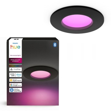 Philips - Corp de iluminat încastrat pentru baie LED RGBW dimmabil Hue SLIM LED/8,3W/230V 1000-20000K negru P44