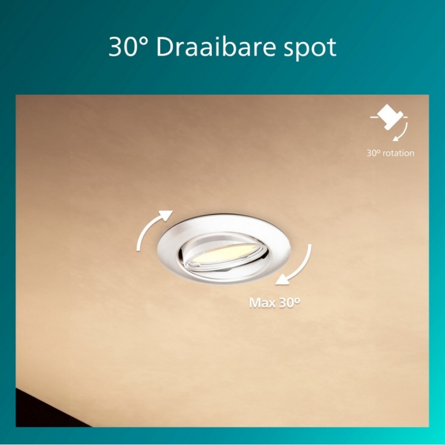 Philips - Corp de iluminat încastrat PERIDOT 1xGU10/7W/230V alb