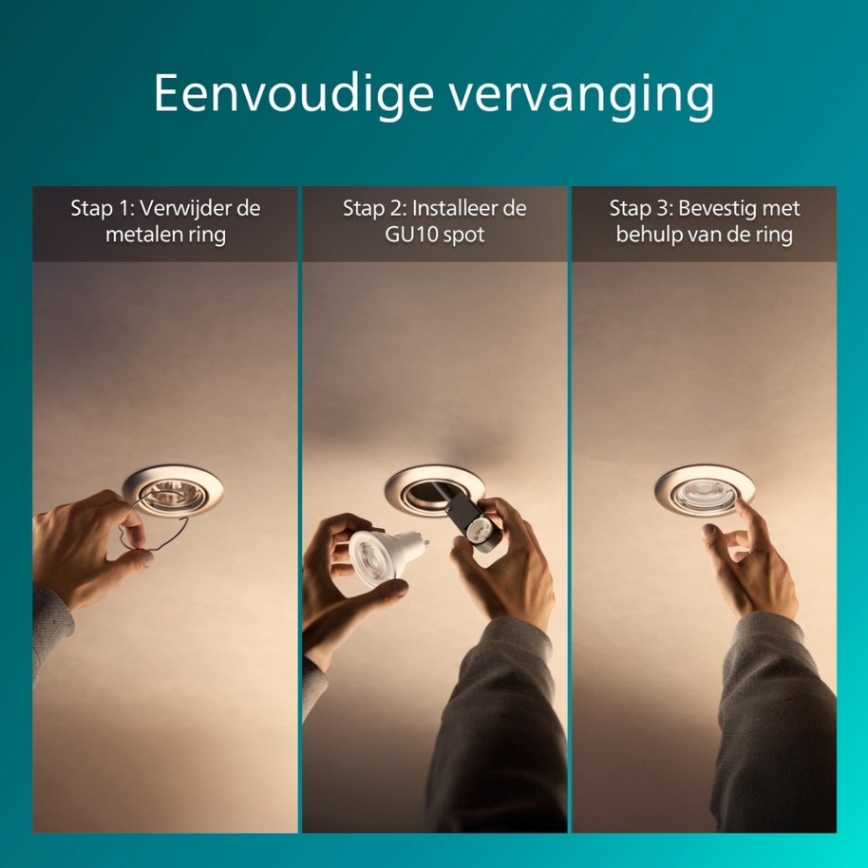 Philips - Corp de iluminat încastrat PERIDOT 1xGU10/7W/230V, argintiu