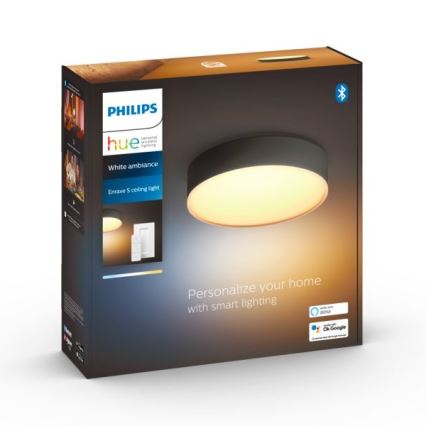 Philips Hue - Plafonieră LED dimabilă LED/9,6W/230V 2200-6500K pr. 261 mm neagră + telecomandă