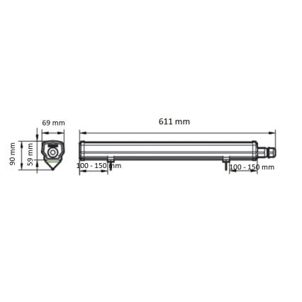 Philips - Corp de iluminat tehnic tip fluorescent cu LED LEDINAIRE LED/15W/230V 60 cm IP66