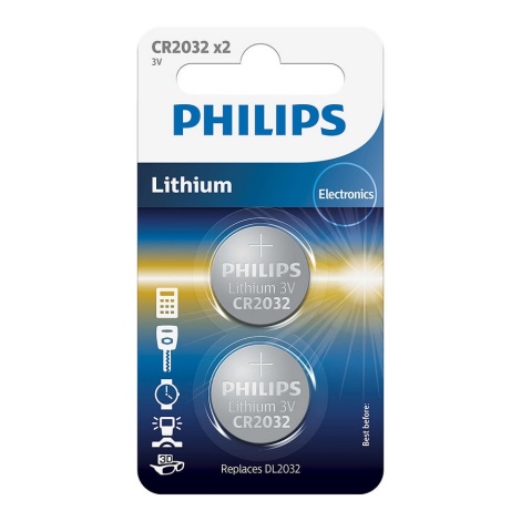 Philips CR2032P2/01B - 2 buc Baterie buton cu litiu CR2032 MINICELLS 3V