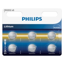Philips CR2032P6/01B - 6 buc Baterie buton cu litiu CR2032 MINICELLS 3V 240mAh