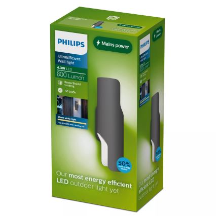 Philips FIRA Aplica de perete LED pentru exterior, 4,3 W / 230 V, 2700 K, IP44