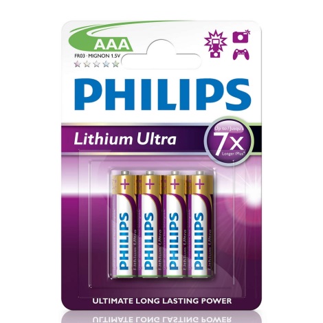 Philips FR03LB4A/10 - 4 ks Baterie cu litiu AAA LITHIUM ULTRA 1,5V