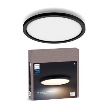 Philips Hue AURELLE - plafonieră LED dimabilă, 21W/230V, 2200-6500K, Ø 39,5 cm, neagră