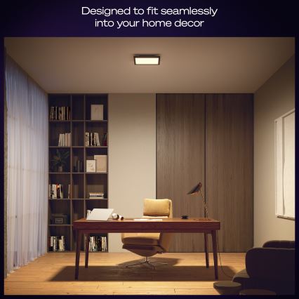 Philips Hue AURELLE - Plafonieră LED dimabilă, 19W/230V, 2200-6500K, 30x30 cm, negru