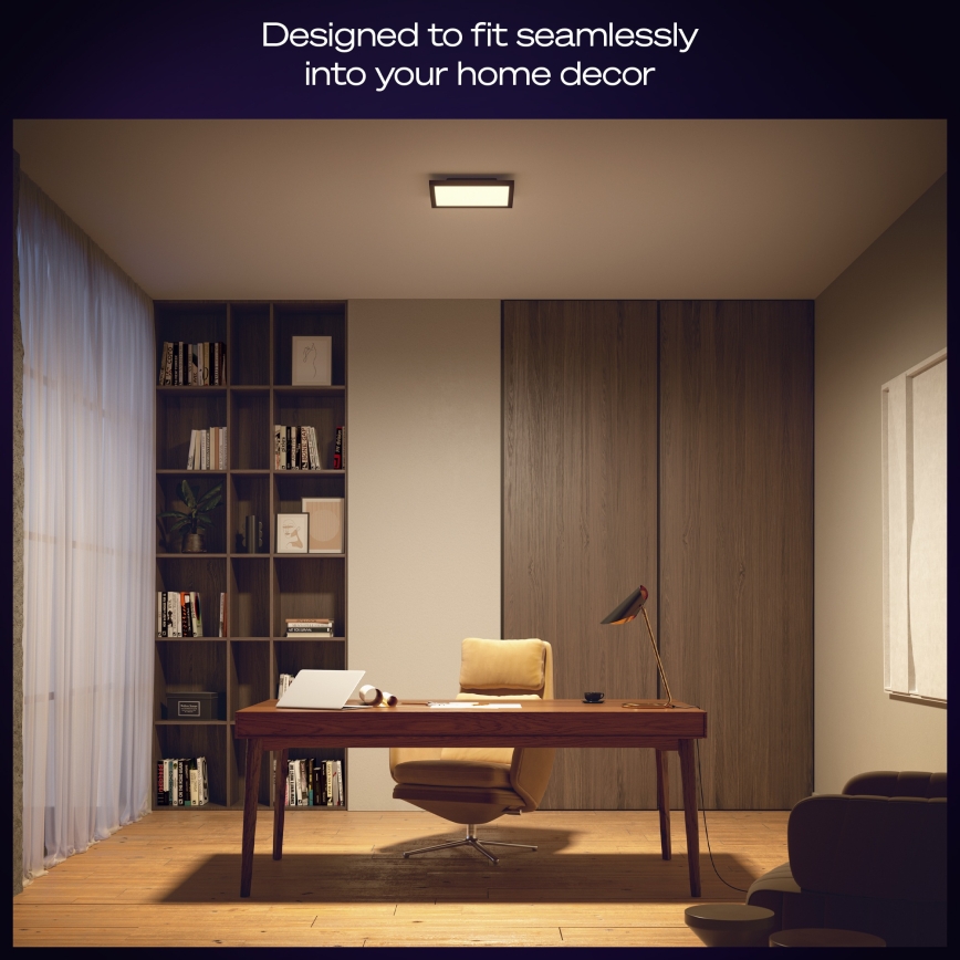 Philips Hue AURELLE - Plafonieră LED dimabilă, 19W/230V, 2200-6500K, 30x30 cm, negru