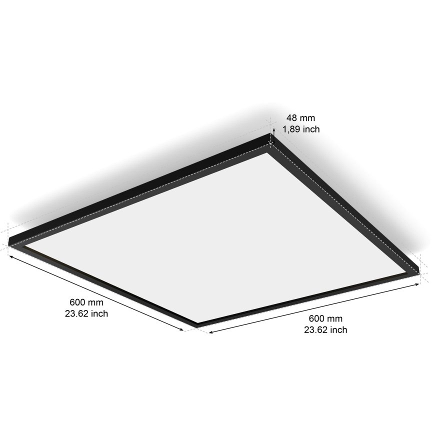 Philips - Plafonieră LED dimabilă Hue AURELLE, 39 W, 230 V, 2200–6500 K, 60 x 60 cm, neagră