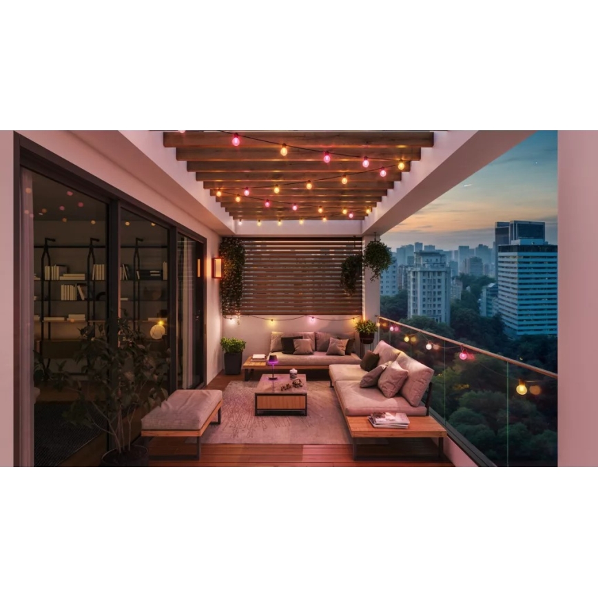 Philips Hue FESTAVIA ghirlandă LED RGBW extensibilă, dimabilă, 30 LED, 21 m, IP65