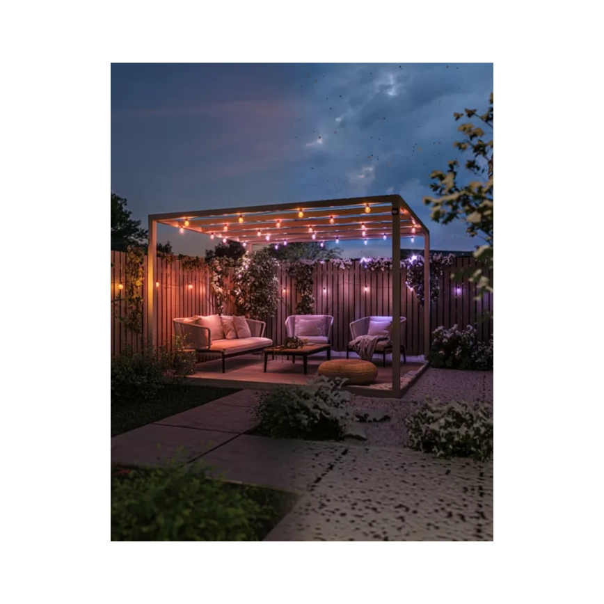 Philips Hue FESTAVIA ghirlandă LED RGBW extensibilă, dimabilă, 30 LED, 21 m, IP65