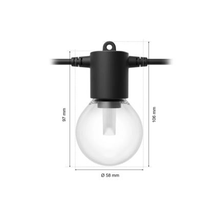 Philips - Ghirlandă de extensie LED RGBW reglabilă pentru exterior Hue FESTAVIA 20xLED 14m IP65