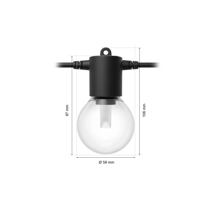 Philips - Ghirlandă de extensie LED RGBW reglabilă pentru exterior Hue FESTAVIA 20xLED 14m IP65