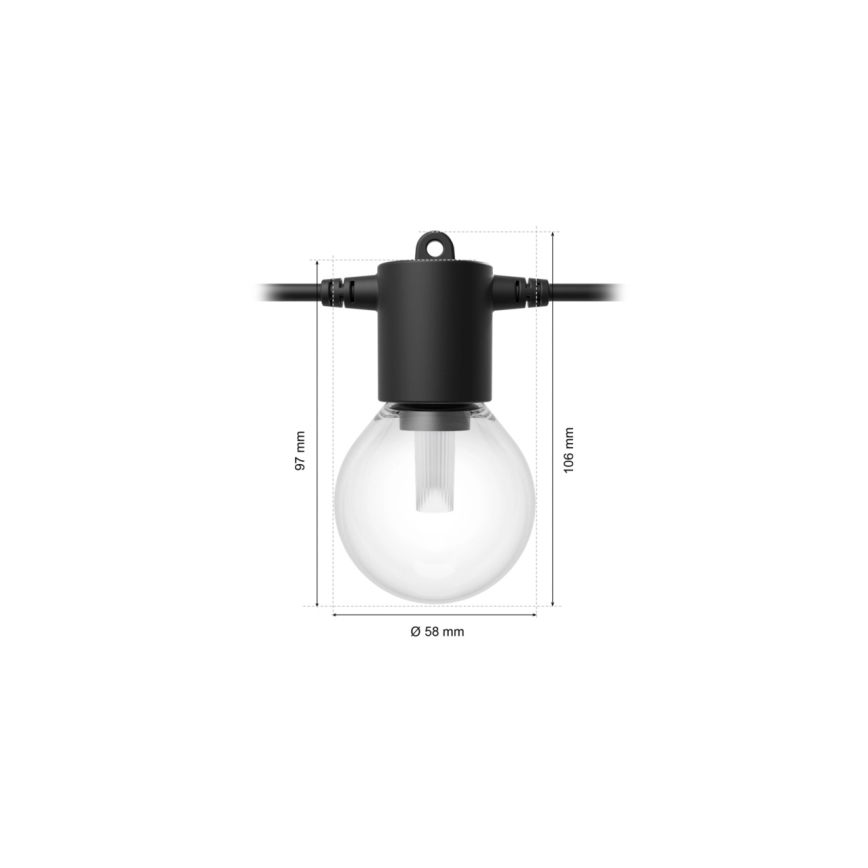 Philips Hue FESTAVIA - Ghirlandă LED RGBW reglabilă pentru exterior 20xLED 14m IP65