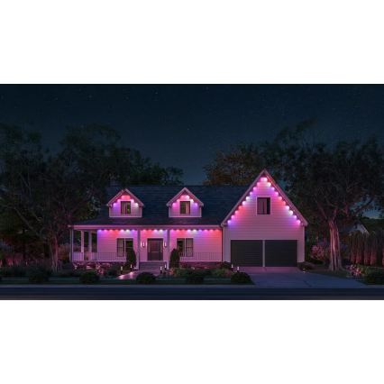Philips - Hue FESTAVIA, ghirlandă luminoasă LED RGBW pentru exterior, extensibilă și reglabilă, 16 x LED, 9 m, 1000–20000 K, IP65