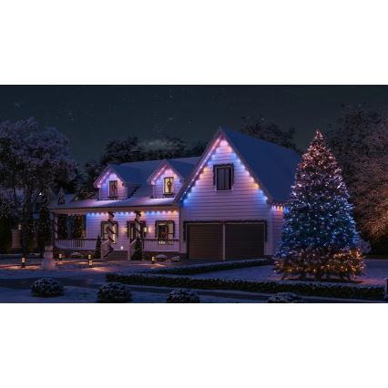 Philips - Hue FESTAVIA, ghirlandă luminoasă LED RGBW pentru exterior, extensibilă și reglabilă, 16 x LED, 9 m, 1000–20000 K, IP65