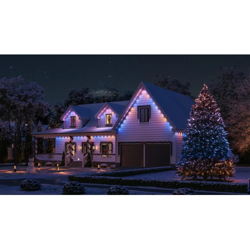 Philips - Hue FESTAVIA, ghirlandă luminoasă LED RGBW pentru exterior, extensibilă și reglabilă, 16 x LED, 9 m, 1000–20000 K, IP65