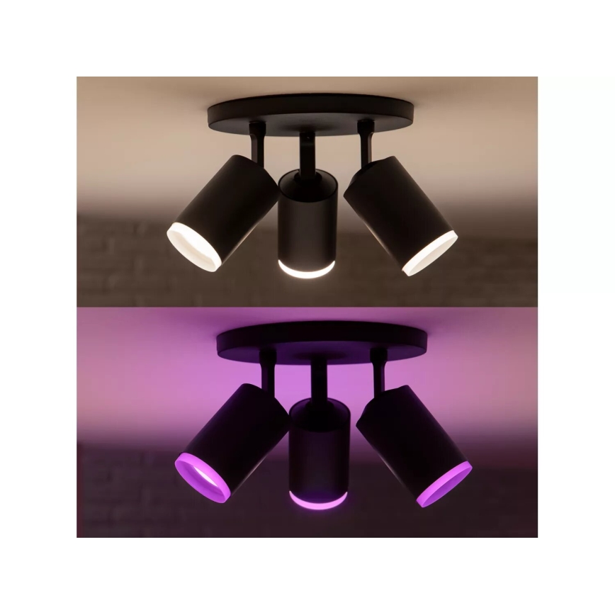 Philips - Spot LED RGBW reglabil Hue FUGATO 3xGU10/4,2W/230V 2000-6500K negru