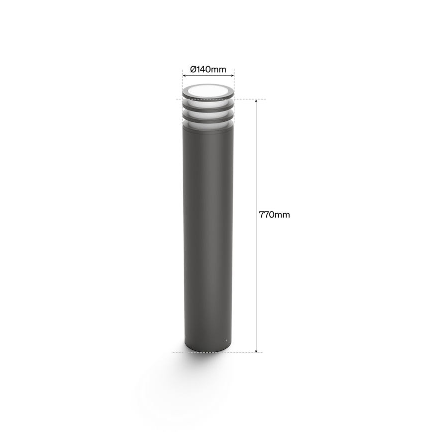 Philips Hue LUCCA - Lampă LED RGB reglabilă pentru exterior 1xE27/8,1W/230V 77 cm 1000-20000K IP44
