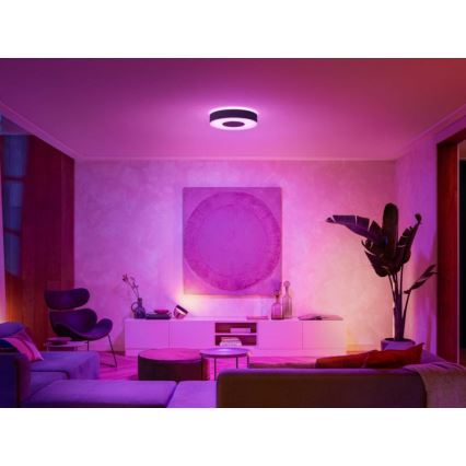 Philips Hue Infuse - plafonieră LED RGB dimabilă, 33,5 W/230 V, 2000–6500 K, Ø 381 mm, negru