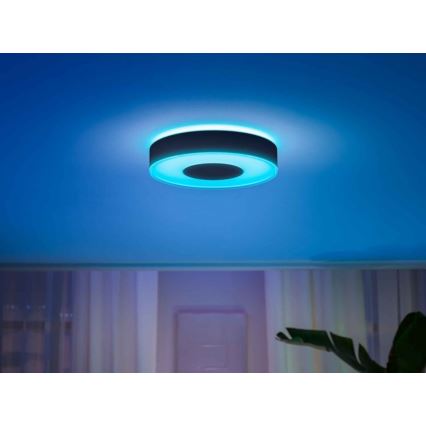 Philips Hue Infuse - plafonieră LED RGB dimabilă, 33,5 W/230 V, 2000–6500 K, Ø 381 mm, negru