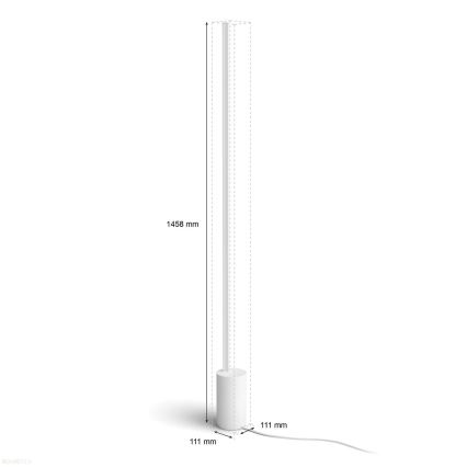 Philips - Lampă de podea reglabilă LED RGBW Hue SIGNE LED/29W/230V 2000-6500K albă