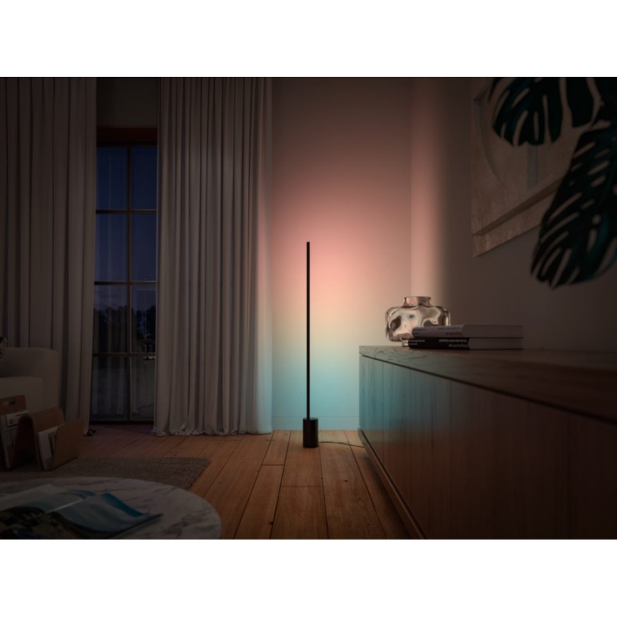 Philips - Lampă de podea reglabilă LED RGBW Hue SIGNE LED/29W/230V 2000-6500K negru
