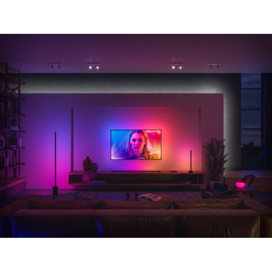 Philips - Lampă de podea reglabilă LED RGBW Hue SIGNE LED/29W/230V 2000-6500K negru