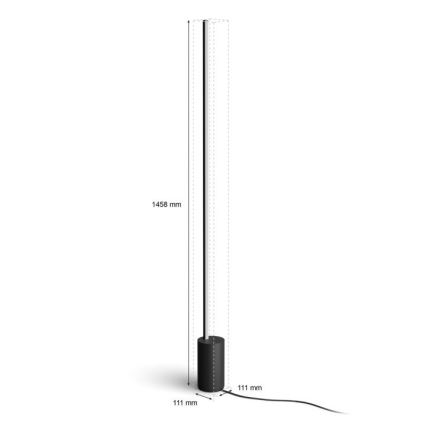 Philips - Lampă de podea reglabilă LED RGBW Hue SIGNE LED/29W/230V 2000-6500K negru