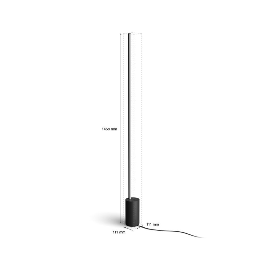 Philips - Lampă de podea reglabilă LED RGBW Hue SIGNE LED/29W/230V 2000-6500K negru