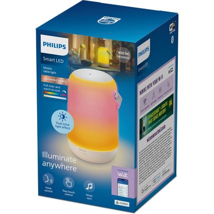 Philips - Lampă de masă portabilă tactilă LED RGBW, reglabilă, SMART LED/13,5W/3,6V 2200-6500K Wi-Fi 1800 mAh
