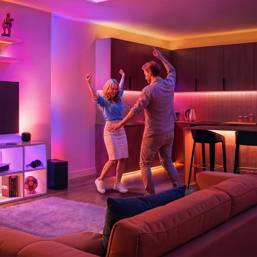 Philips - Lampă de masă SMART LED dimabilă RGB+TW, 9W/230V, 2200-6500K, Wi-Fi