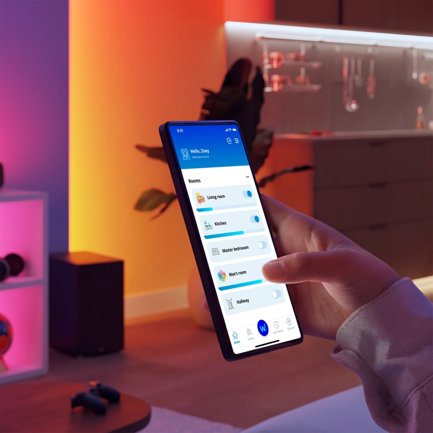 Philips - Lampă de masă SMART LED dimabilă RGB+TW, 9W/230V, 2200-6500K, Wi-Fi