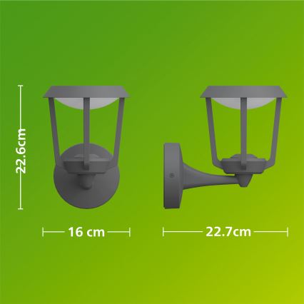 Philips - Lampă de perete pentru exterior NUVY LED/4,3W/230V 2700K IP44