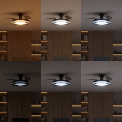 Philips - Plafonieră LED dimabilă cu ventilator BLISS, LED 35 W, 230 V, neagră + telecomandă