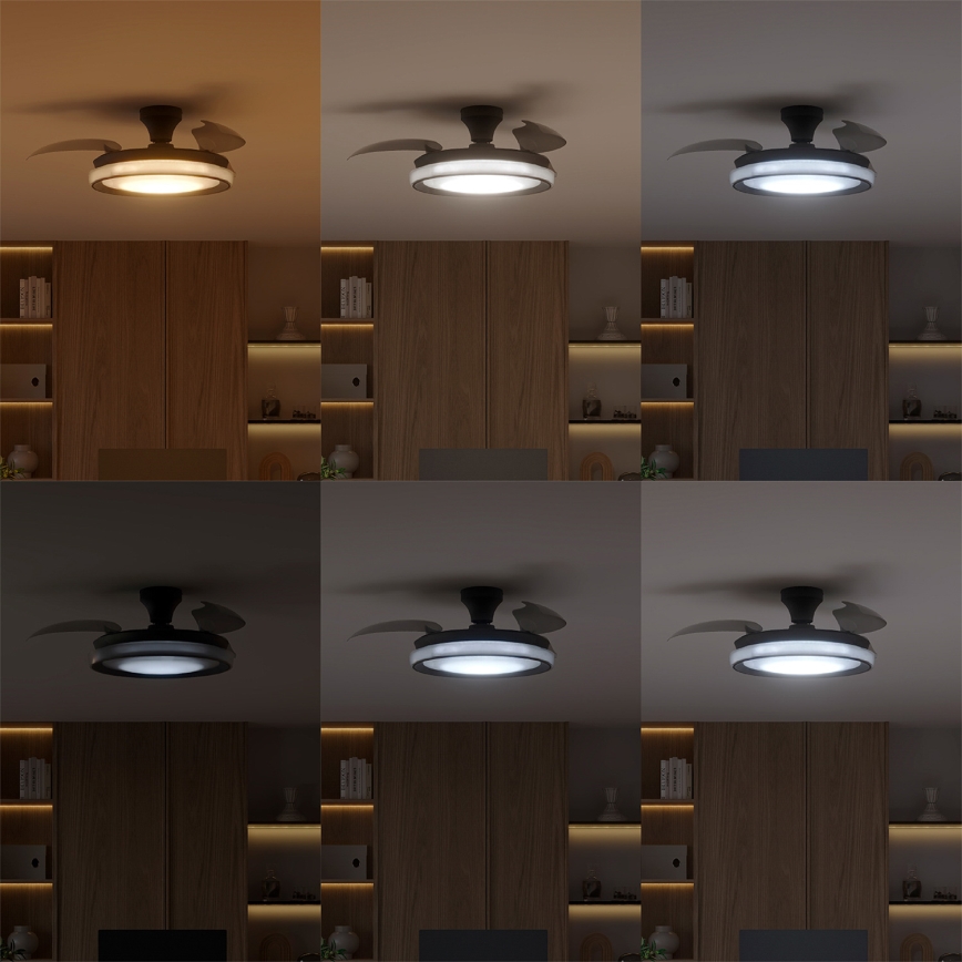 Philips - Plafonieră LED dimabilă cu ventilator BLISS, LED 35 W, 230 V, neagră + telecomandă
